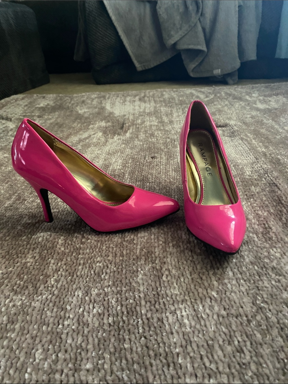 Rampage Hot Pink Patent Pointed-Toe Pumps